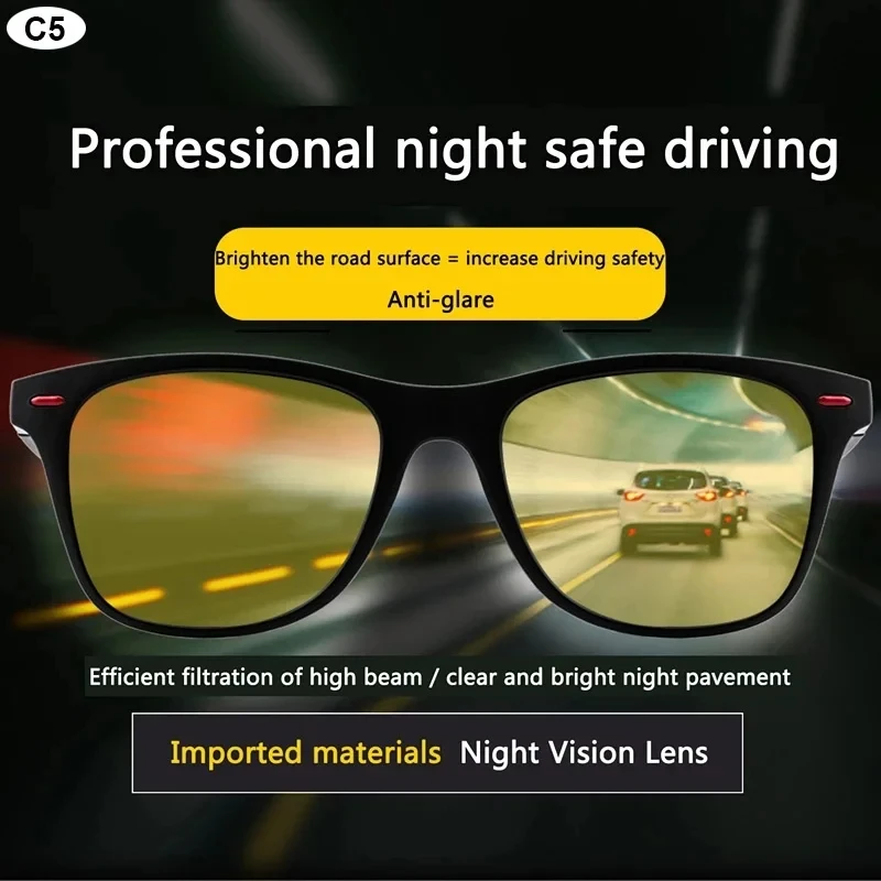 Night Vision Glasses PC Frame Polarized Sunglasses Men Outdoor Sport Sun Glasses Day Night Vision Driver Night Glasses Goggles - Image 2