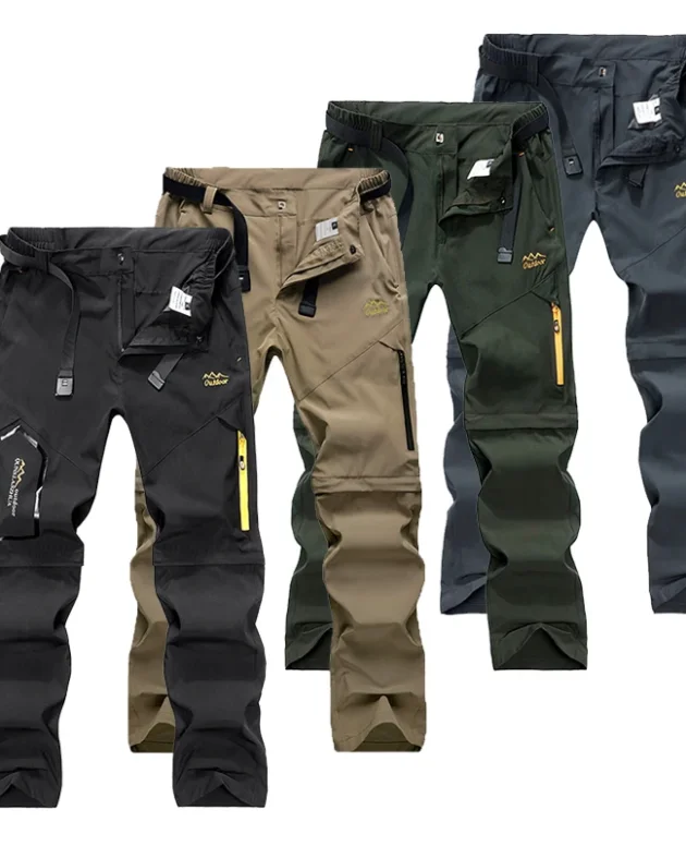 Mens Hiking Convertible Pants Camping Water Repellent Lightweight Quick Dry Zip Off Fishing Outdoor Cargo Work Trekking Trousers