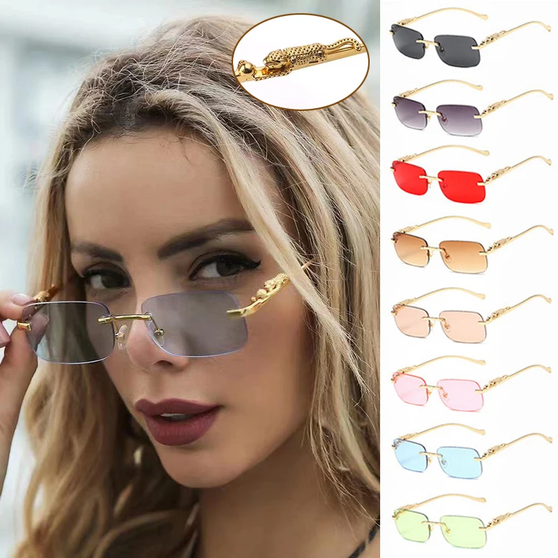 Rimless Metal Square Sun Glasses Women Men High Quality Trend Luxury Sunglasses Go Out Shopping Female Male Eyeglasses - Image 2