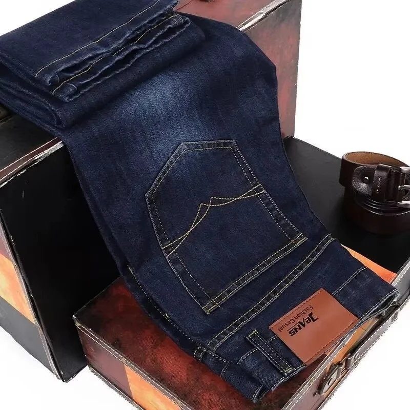 2025 NEW Men's Fashion Business Jeans Classic Style Casual Stretch Slim Jean Pants Male Brand Denim Trousers Black Blue - Image 6
