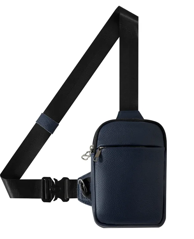 Fashion Mini Top Layer Cowhide Crossbody Bag with RFID Function Alloy Lock High-End Magnetic Buckle Clutch Purse