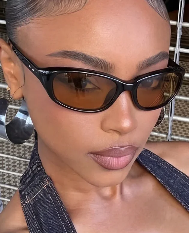 Y2K Retro Sport Sunglasses for Women Men Brown Lenses Vintage 90s Wrap Around UV400 Protection Cycling Windproof Sun Glasses