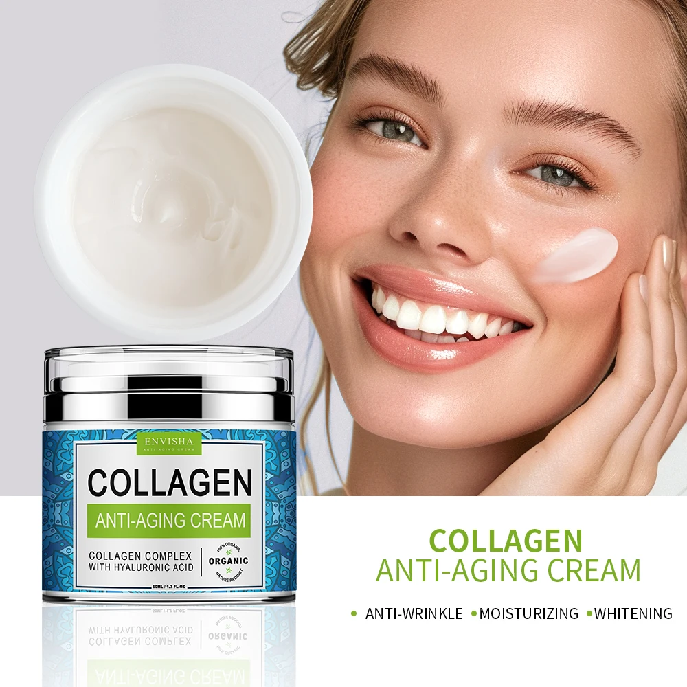 ENVISHA Face Cream Collagen Hyaluronic Acid Skin Care Anti-Wrinkle Moisturizing Anti-Aging Night Shrink Pores Whitening Smooth - Image 4