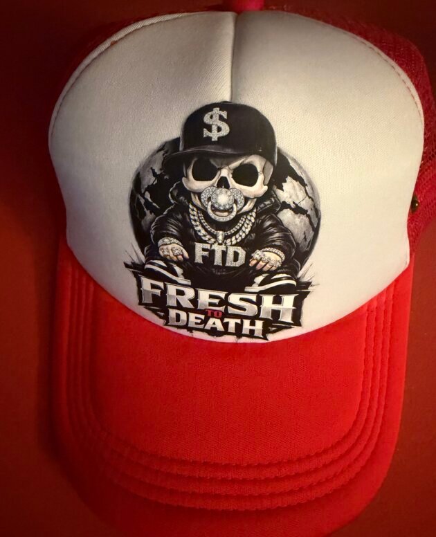 FTD Skull Money Red Trucker Cap