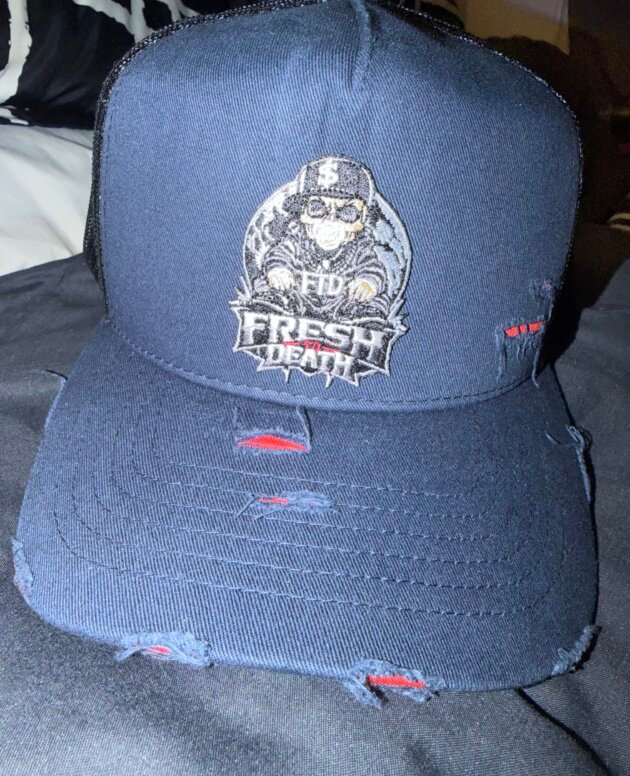 FTD Blue Distressed Skull Cap