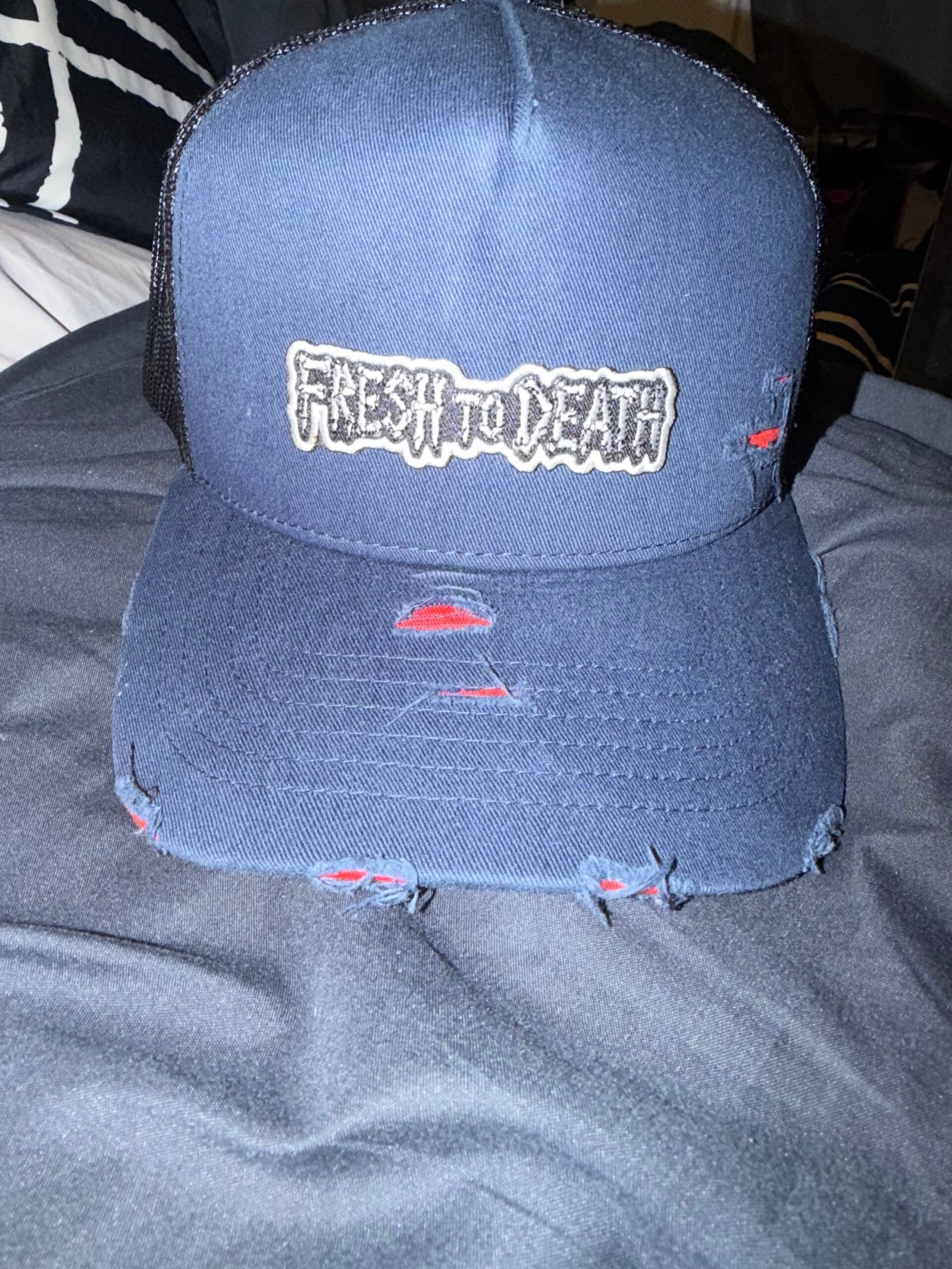 FTD Fresh To Death Blue Distressed Cap