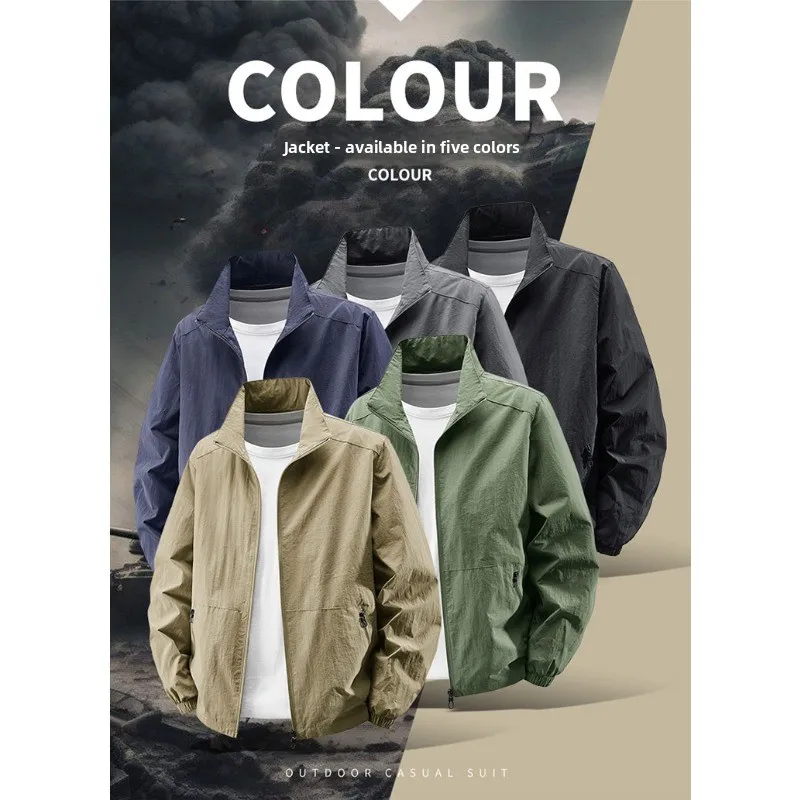 Men Outdoor Cycling High Quality UV Resistant Jacket Fashionable Versatile Windproof Breathable Jacket Spring Autumn Comfortable - Image 6
