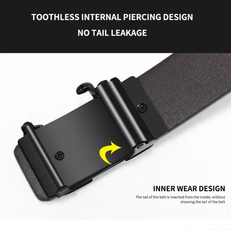 Belts Famous Brand Belt Men Mens Belts Quality Genuine Luxury Leather Belt For Men Belt Male Strap Male Metal Automatic Buckle - Image 4