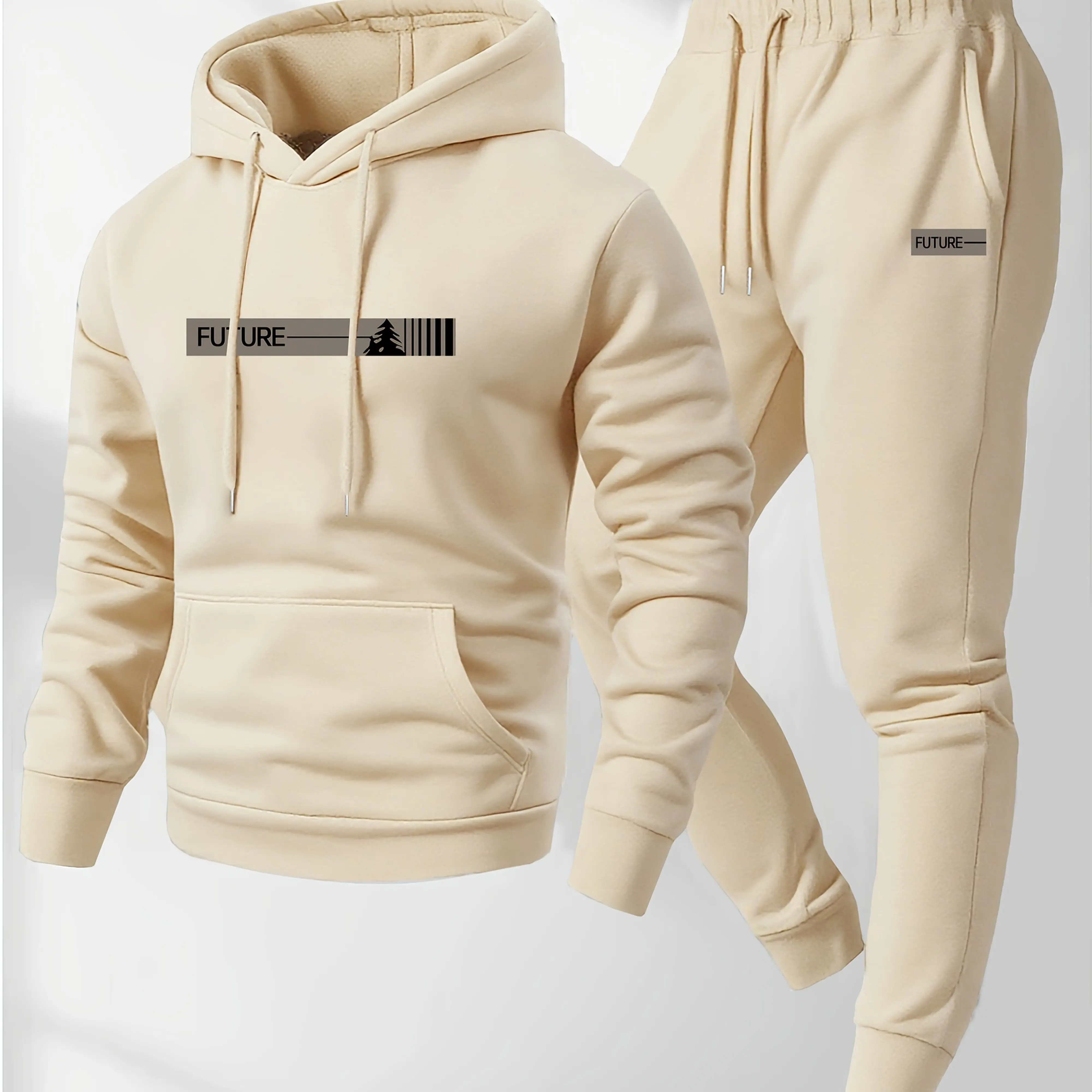 The 2026 new men's two-piece casual long-sleeved hooded sports shirt and sports pants set is suitable for wearing in autumn - Image 4