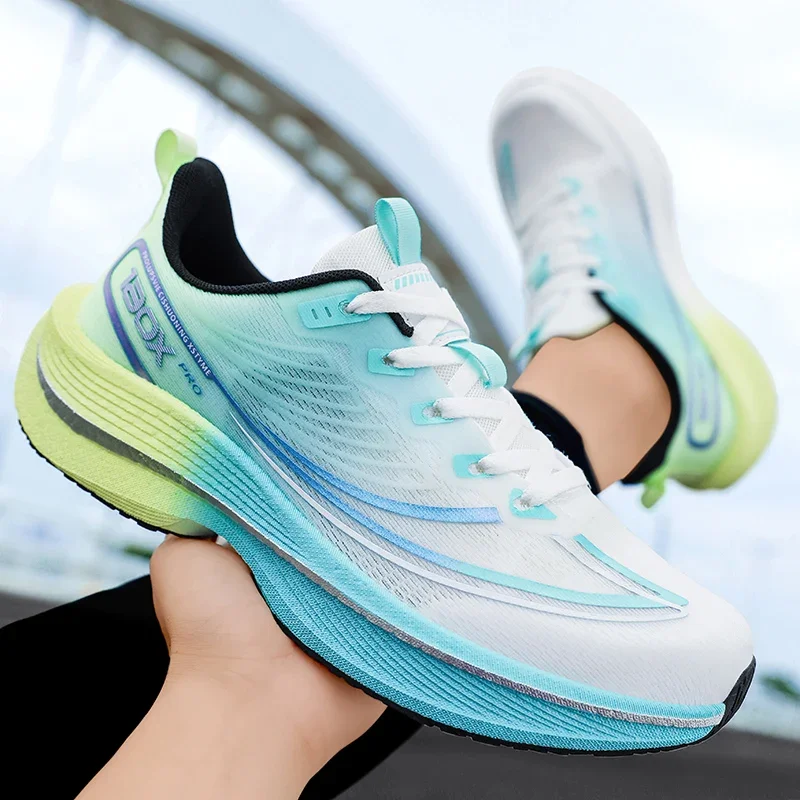 New Men's Carbon Plate Sneakers Outdoor Soft Sole Mesh Sports Shoes Running Shoes Light Anti-Slip Casual Couple Tennis Shoes - Image 3