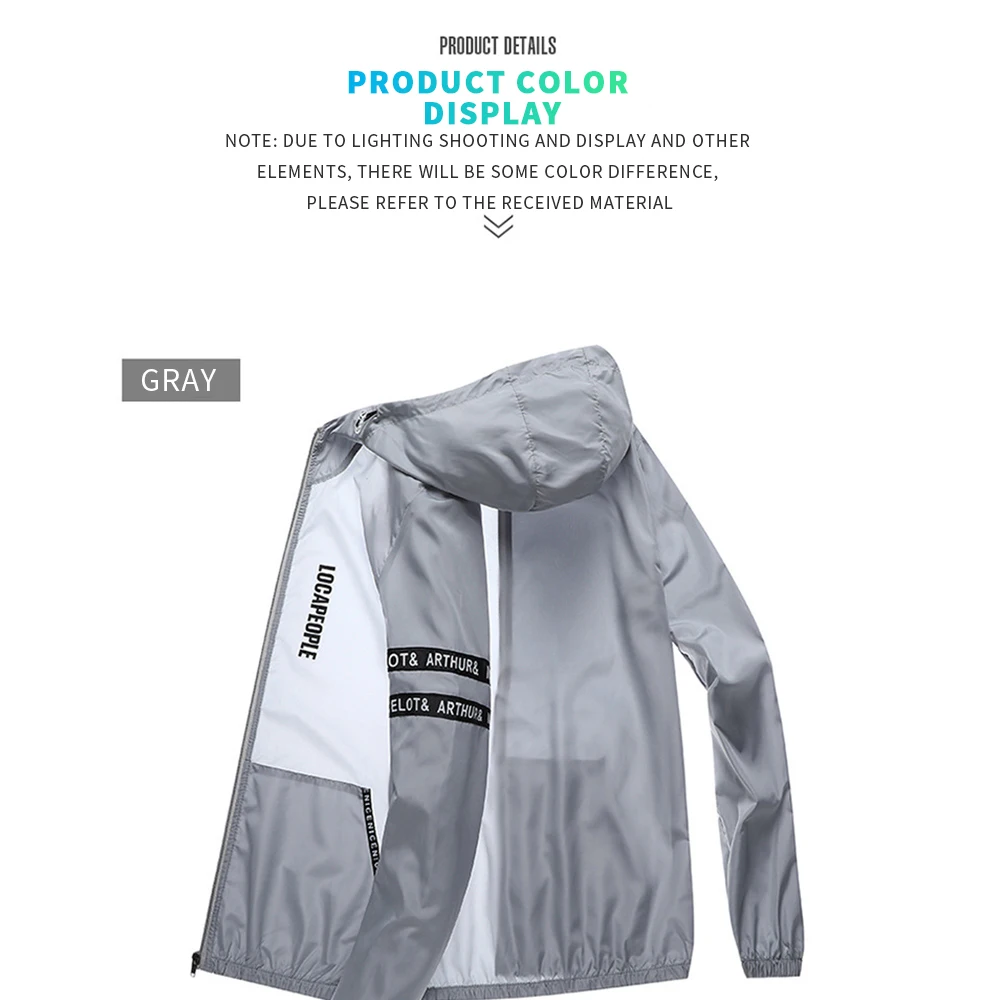 Summer Ice Silk Sunscreen Jackets Men's Clothing Lightweight Hooded Coat Outdoor UV Resistant Jacket Fishing Cycling Suit Male - Image 5