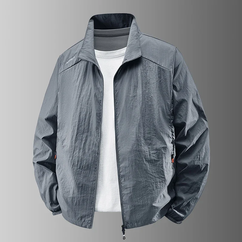 Sunscreen Jacket for Men Summer Thin Lightweight Breathable UV Protection Ice Silk Outdoor Fishing Hiking Sikn Coats - Image 2