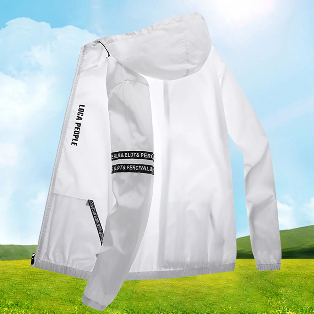 Summer Ice Silk Sunscreen Jackets Men's Clothing Lightweight Hooded Coat Outdoor UV Resistant Jacket Fishing Cycling Suit Male - Image 3