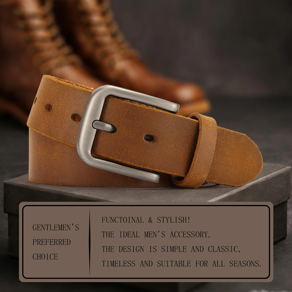 Men High Quality Genuine Leather Belt Luxury Designer Belts Men Cowskin Fashion Strap Male Jeans for Man Cowboy - Image 3