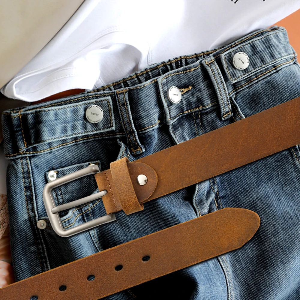 Men High Quality Genuine Leather Belt Luxury Designer Belts Men Cowskin Fashion Strap Male Jeans for Man Cowboy - Image 6