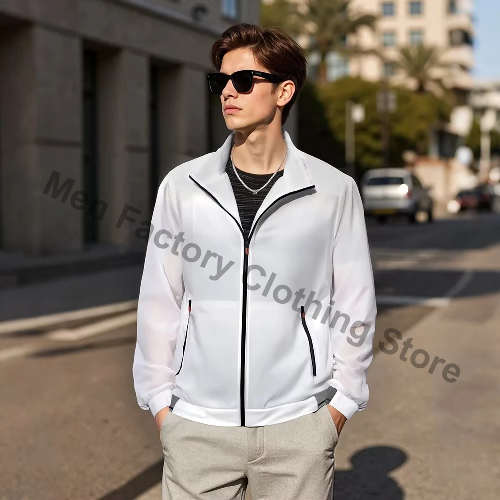 Men Summer Windbreaker Zip Pockets UV Sun Protection Jackets Breathable Ultra-light Working Clothes Outdoor Skin Thin Coats Camp - Image 2