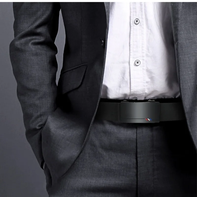 Men's Leather Belts Fashion Automatic Buckle Cowskin Male Belts Luxury Designer Black belt 105-160cm Plus Size Jeans Belt - Image 4