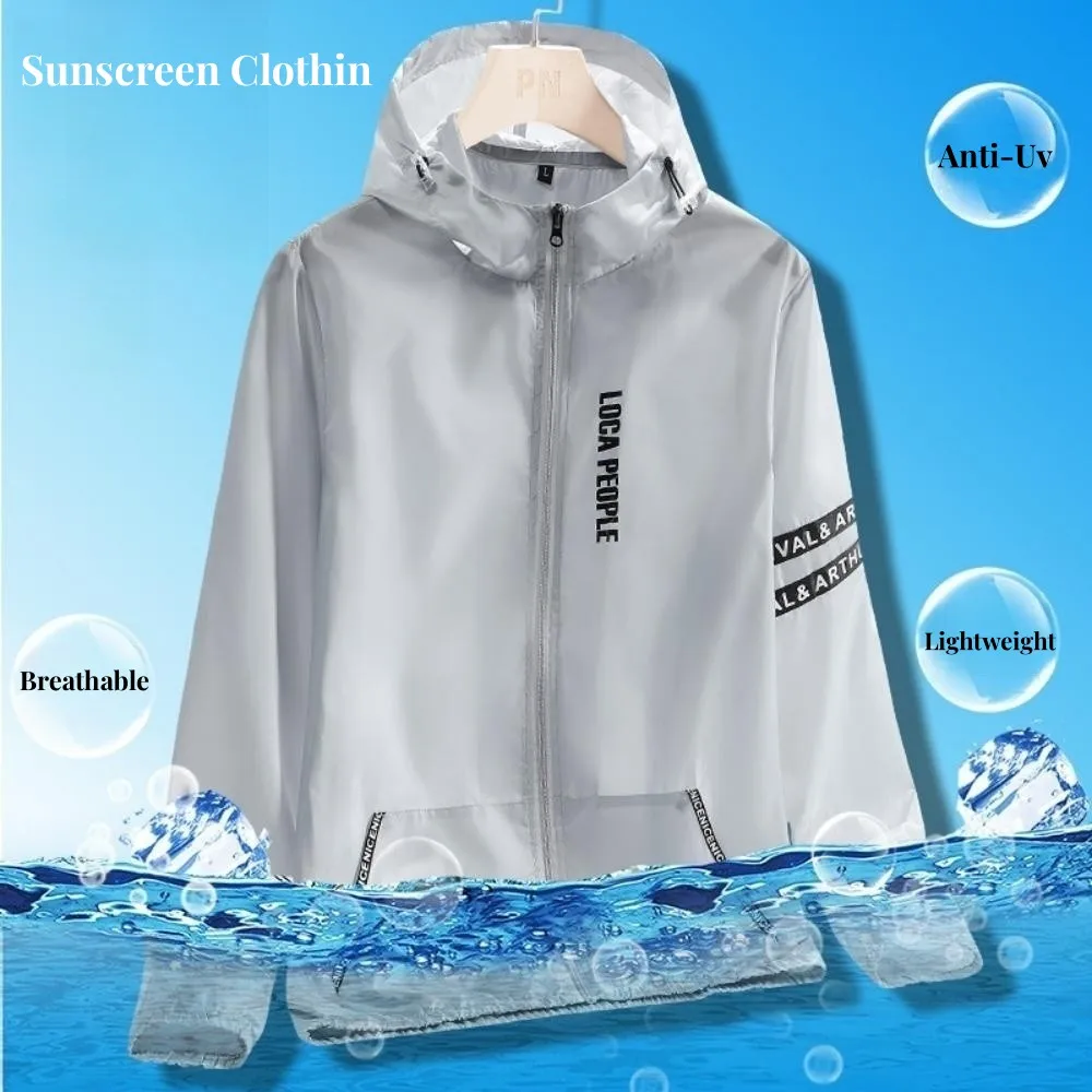 Summer Ice Silk Sunscreen Jackets Men's Clothing Lightweight Hooded Coat Outdoor UV Resistant Jacket Fishing Cycling Suit Male - Image 2