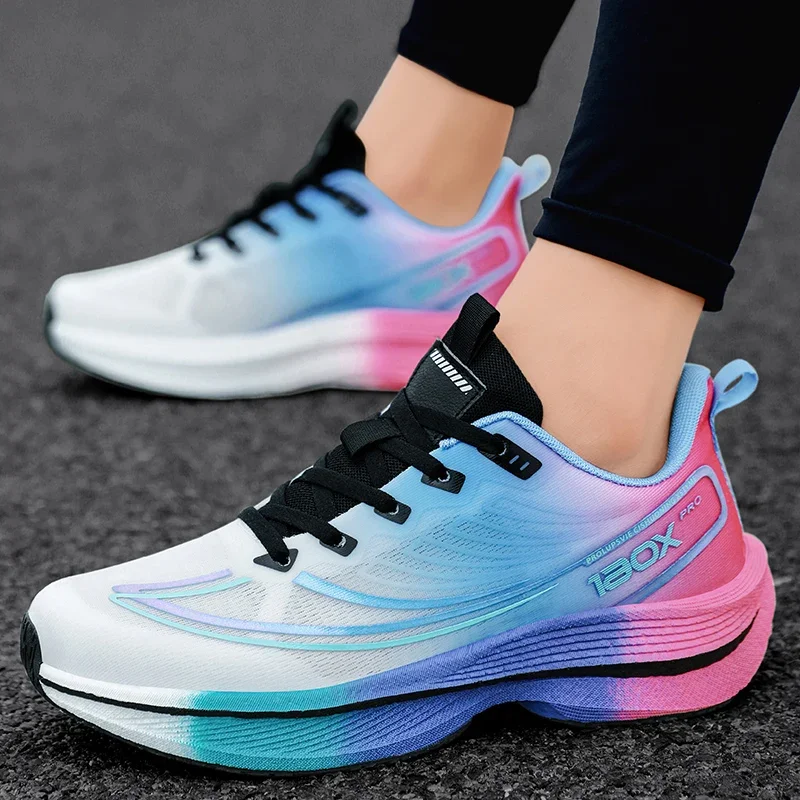 New Men's Carbon Plate Sneakers Outdoor Soft Sole Mesh Sports Shoes Running Shoes Light Anti-Slip Casual Couple Tennis Shoes - Image 2