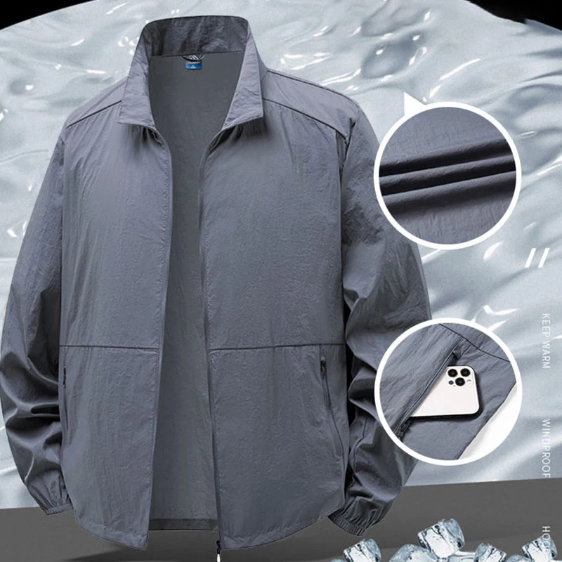 Men's Summer Sun Protection Clothing Outdoor Fitness Waterproof Breathable Sun Protection Jacket Men Hiking Quick Dry Loose Coat - Image 3