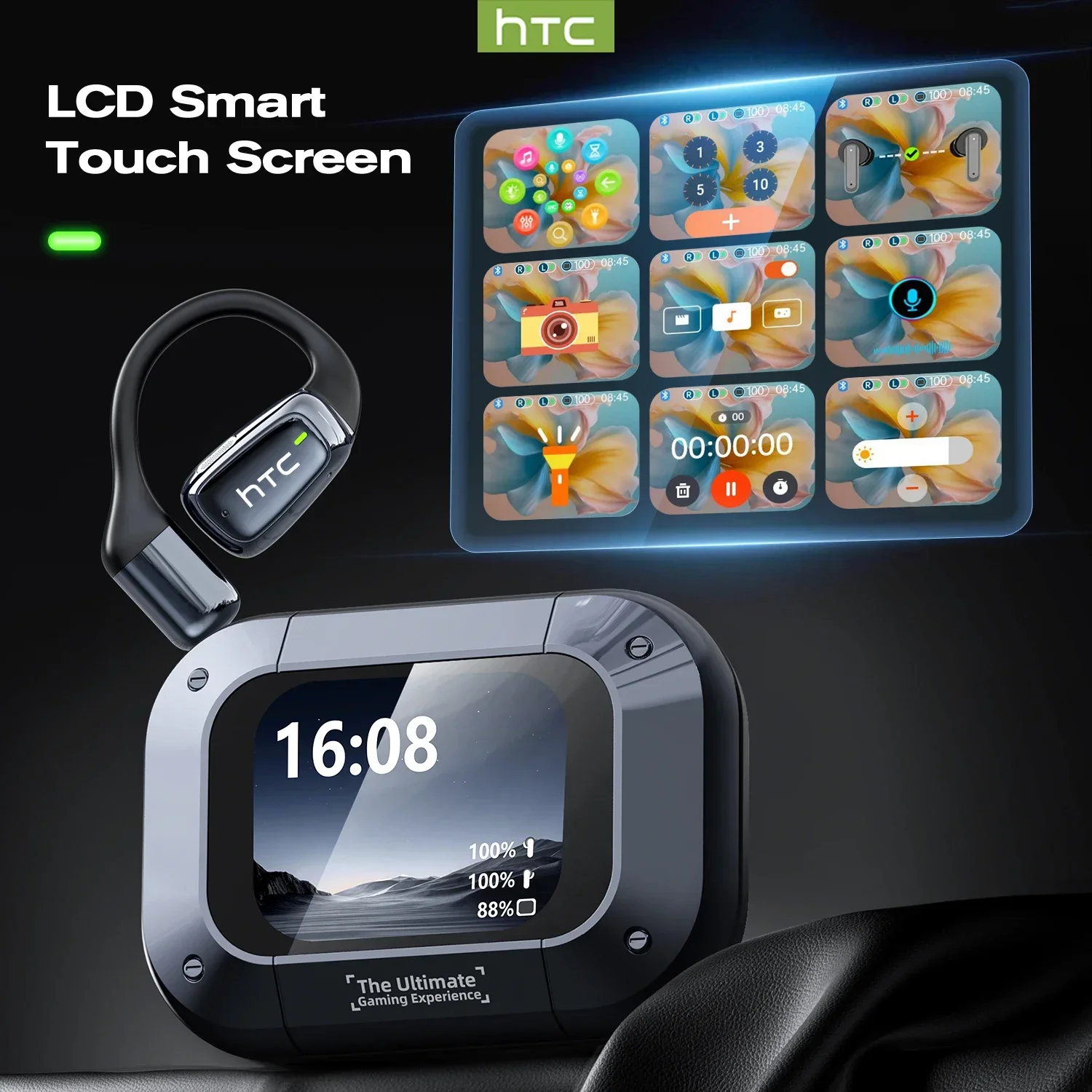 【AI Translator Earbuds】HTC NE25 Bluetooth Earphones LCD Touch Screen Sport Wireless Headphones Long Life with HD Mic - Image 4